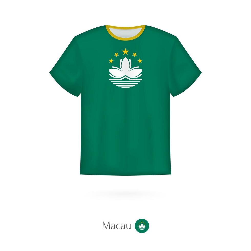 T-shirt design with flag of Macau. vector