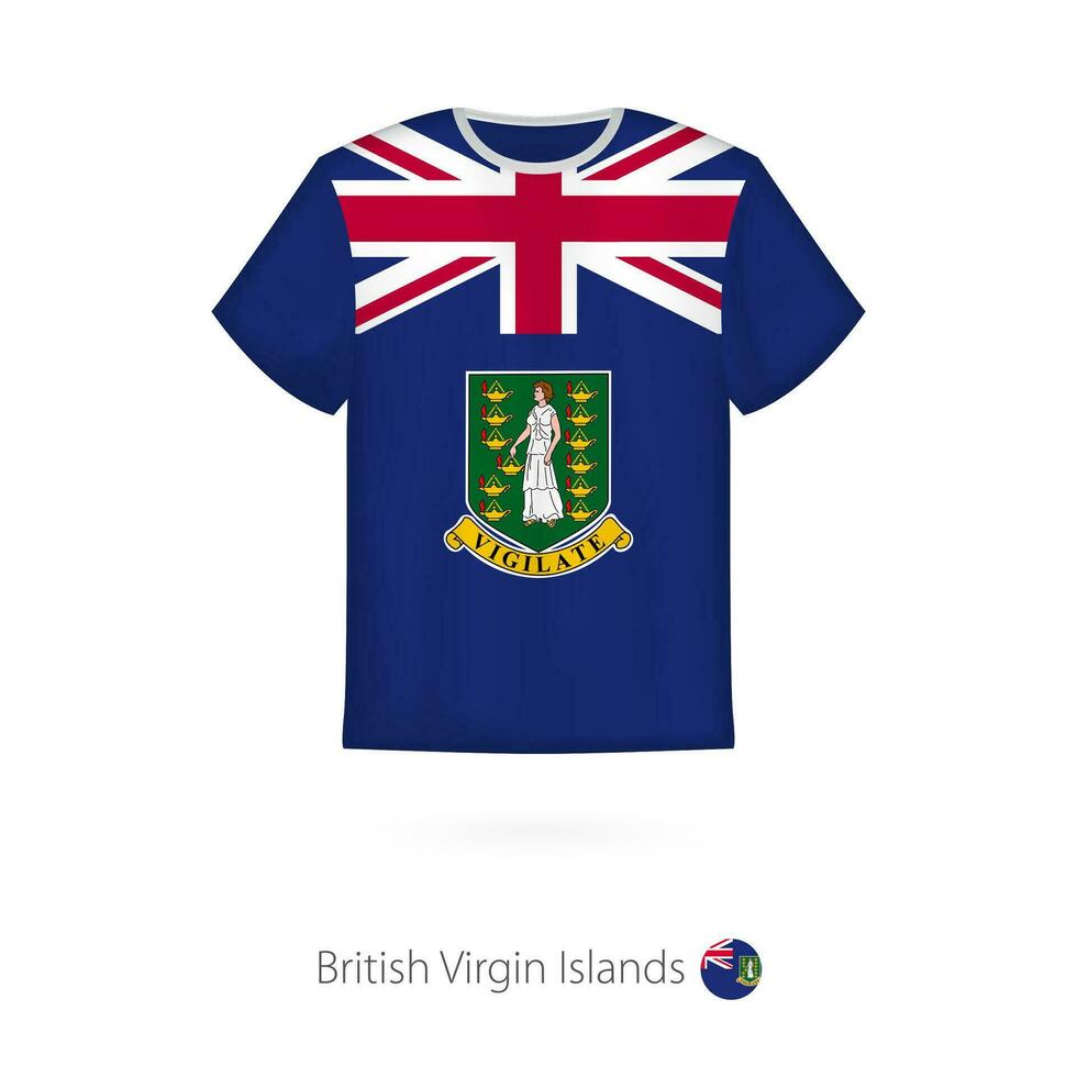 camiseta diseño con bandera de británico Virgen islas vector