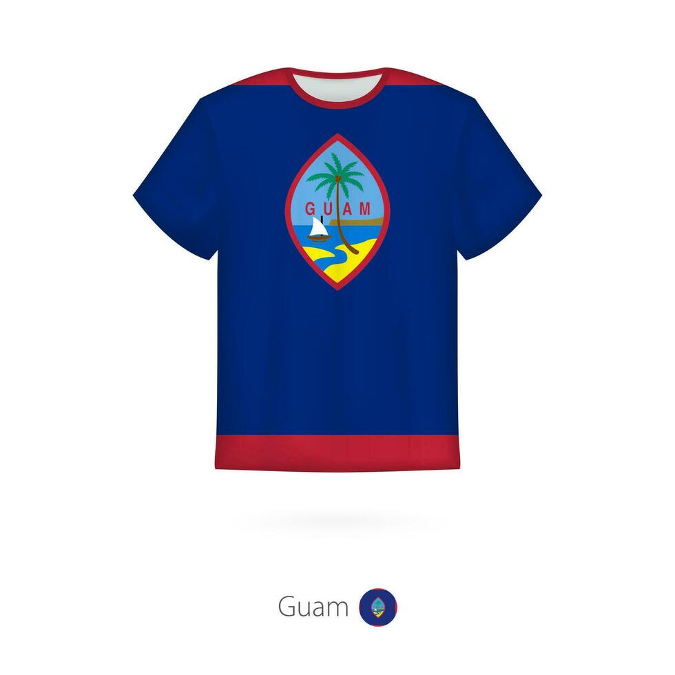 T-shirt design with flag of Guam. vector