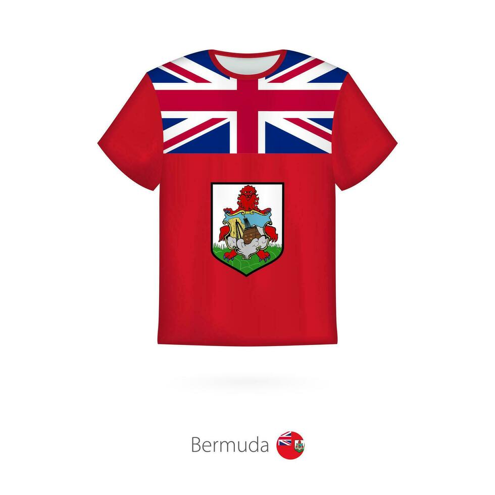 T-shirt design with flag of Bermuda. vector