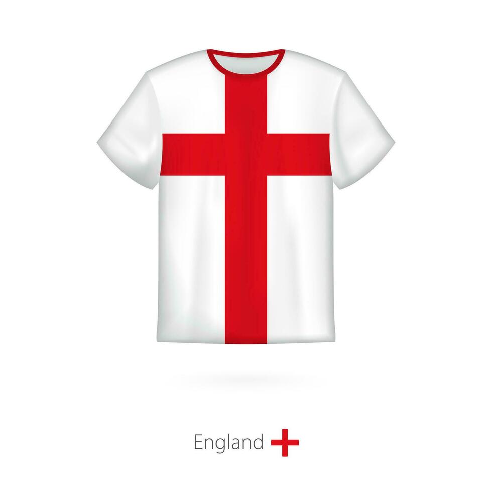 T-shirt design with flag of England. vector