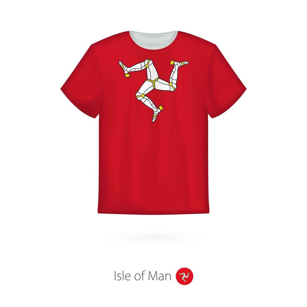 camiseta diseño con bandera de isla de hombre. vector