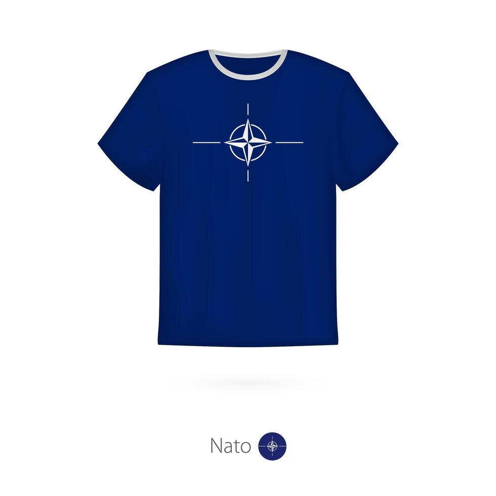 T-shirt design with flag of Nato vector