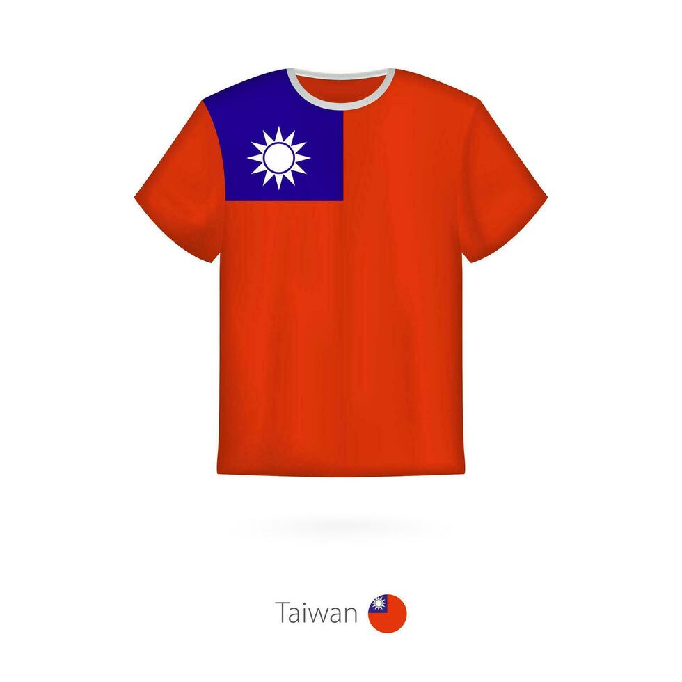 T-shirt design with flag of Taiwan vector