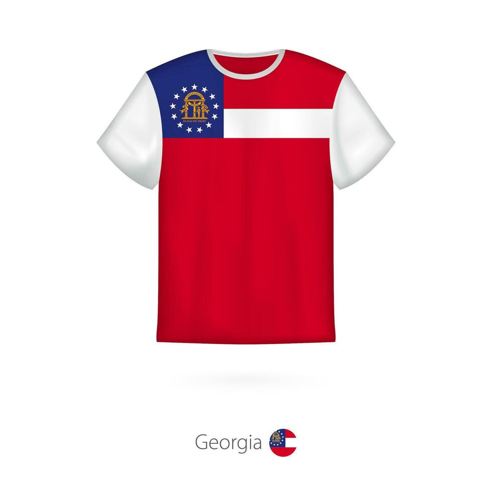 T-shirt design with flag of Georgia U.S. state. vector