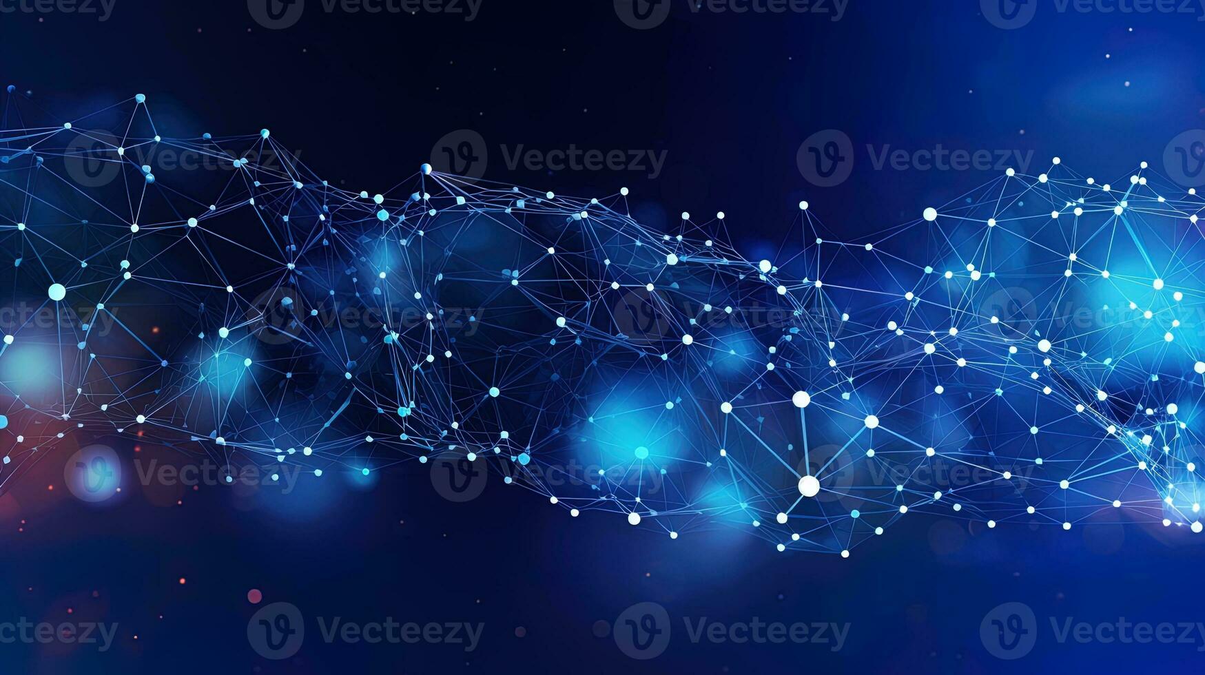 Technology background Abstract digital Technology Network Background Illustration Futuristic point wave. photo