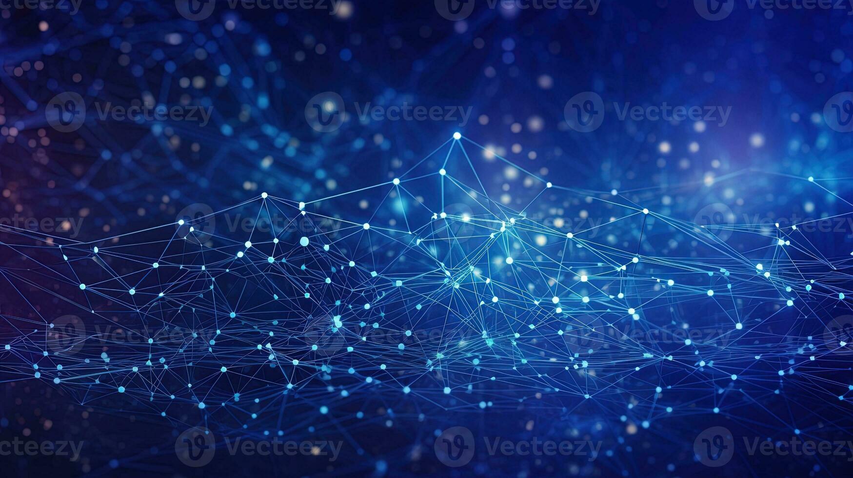 Technology background Abstract digital Technology Network Background Illustration Futuristic point wave. photo