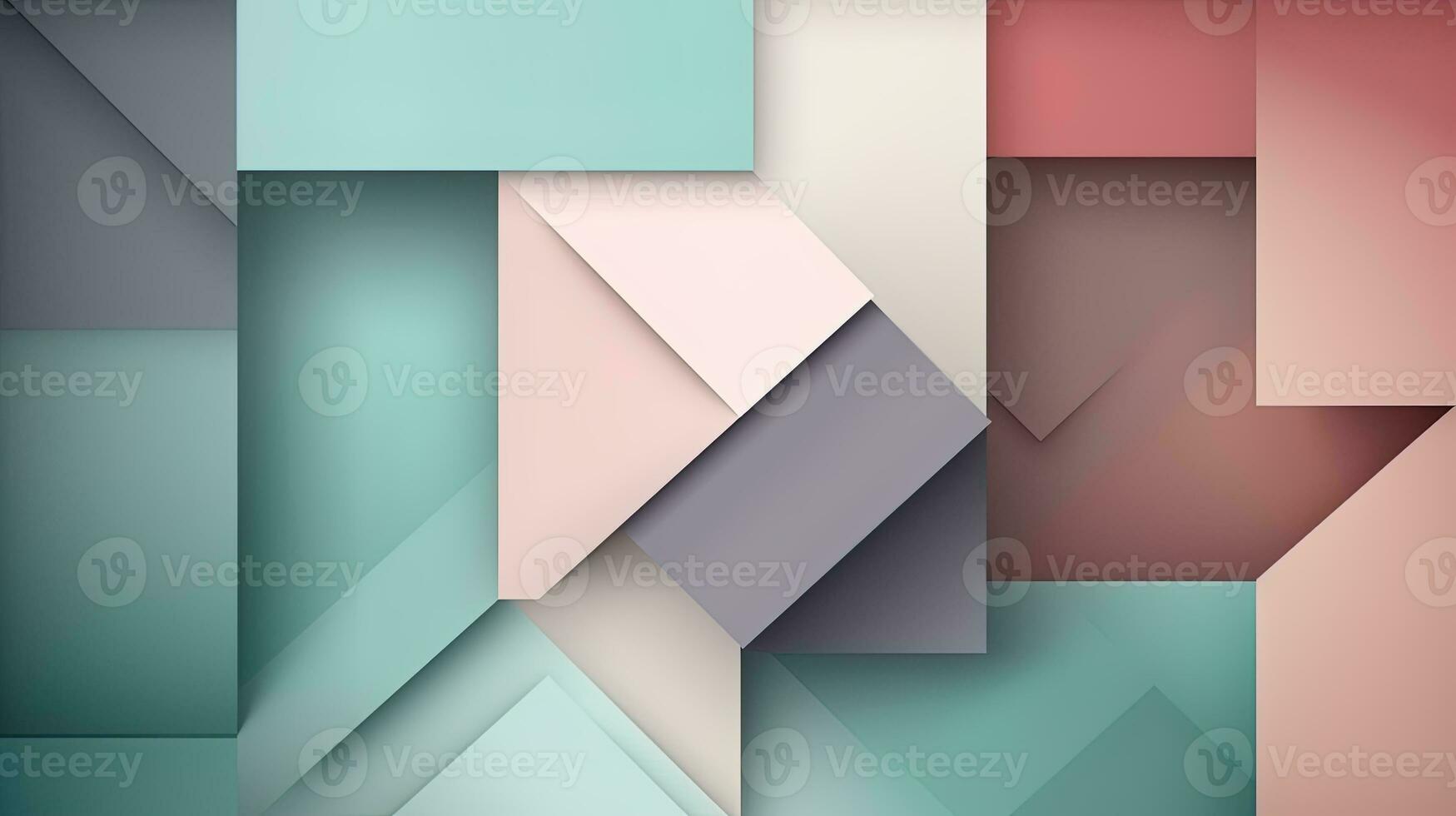 Abstract geometric paper cut 3D texture banner pastel background. photo