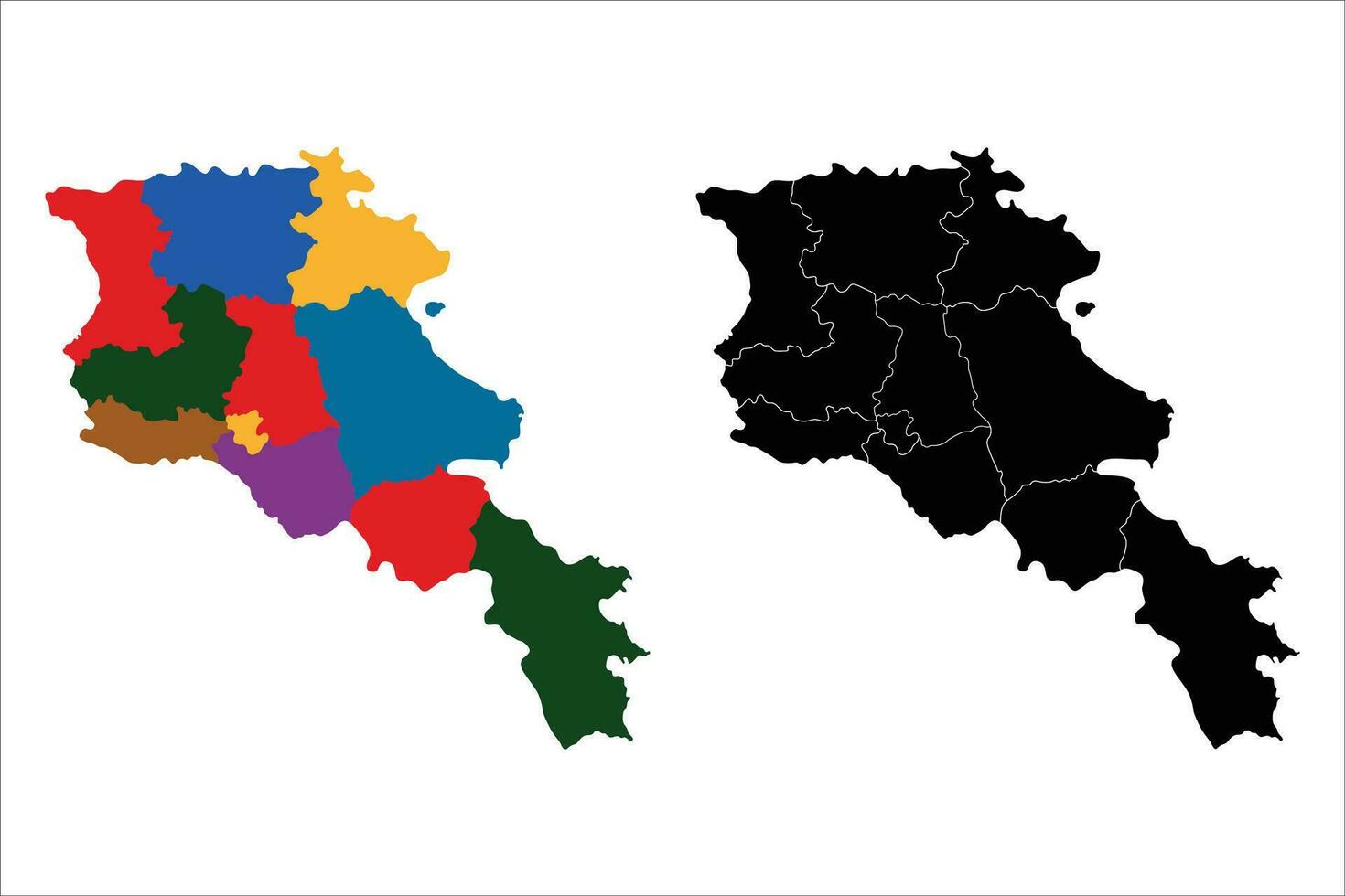 Armenia vector silhouette map white background