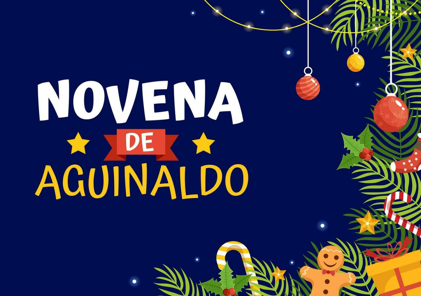 Novena De Aguinaldos Vector Illustration with Holiday Tradition for Families to Get Together at Christmas in Flat Cartoon Background Design