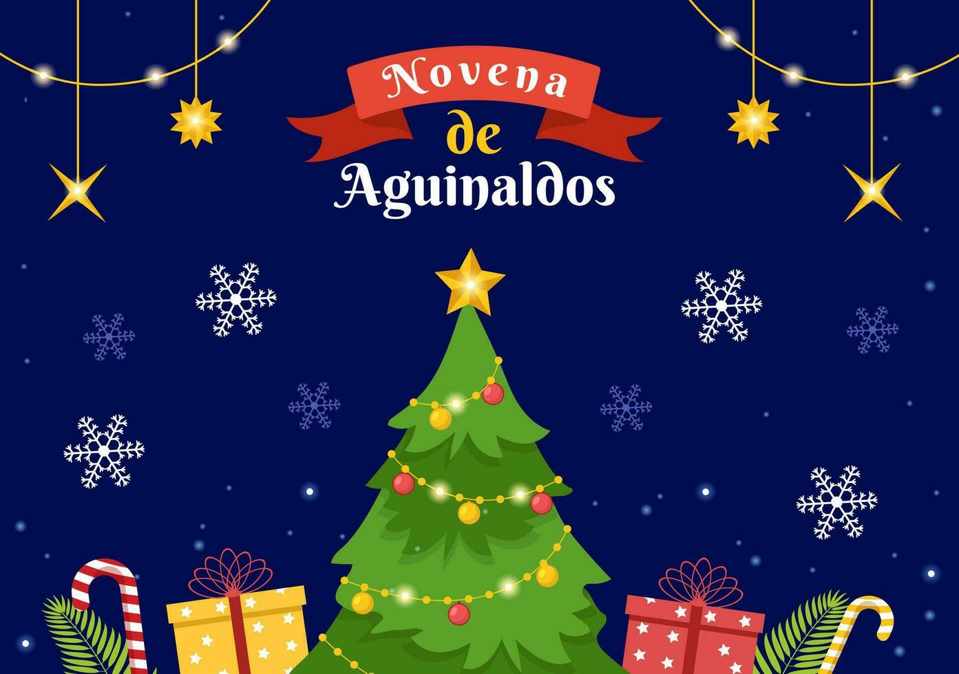 novena Delaware aguinaldo vector ilustración con fiesta tradicion para familias a obtener juntos a Navidad en plano dibujos animados antecedentes diseño