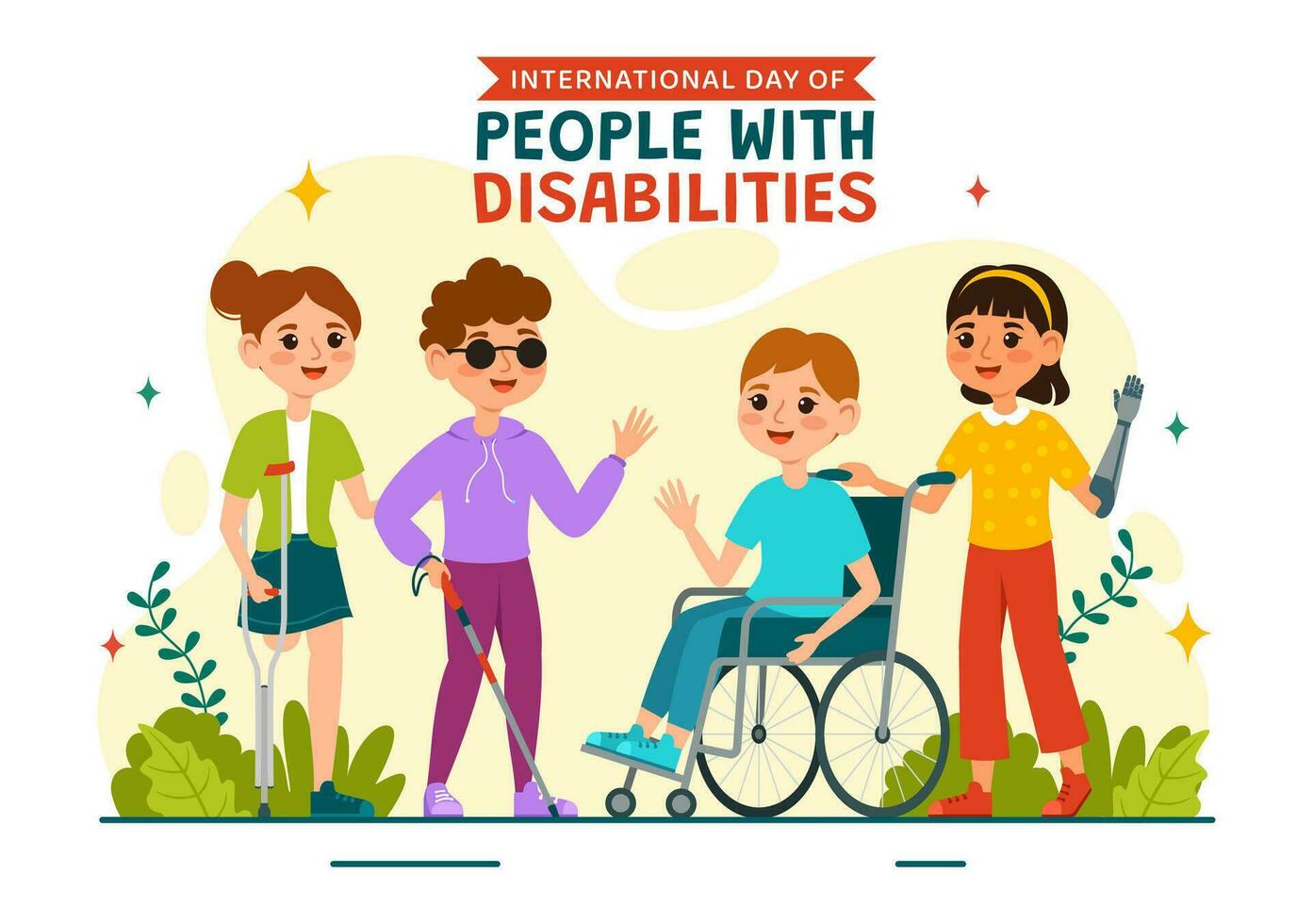 International Day for People with Disability Vector Design Illustration on 3 December to Raise Awareness of the Situation of Disabled Persons