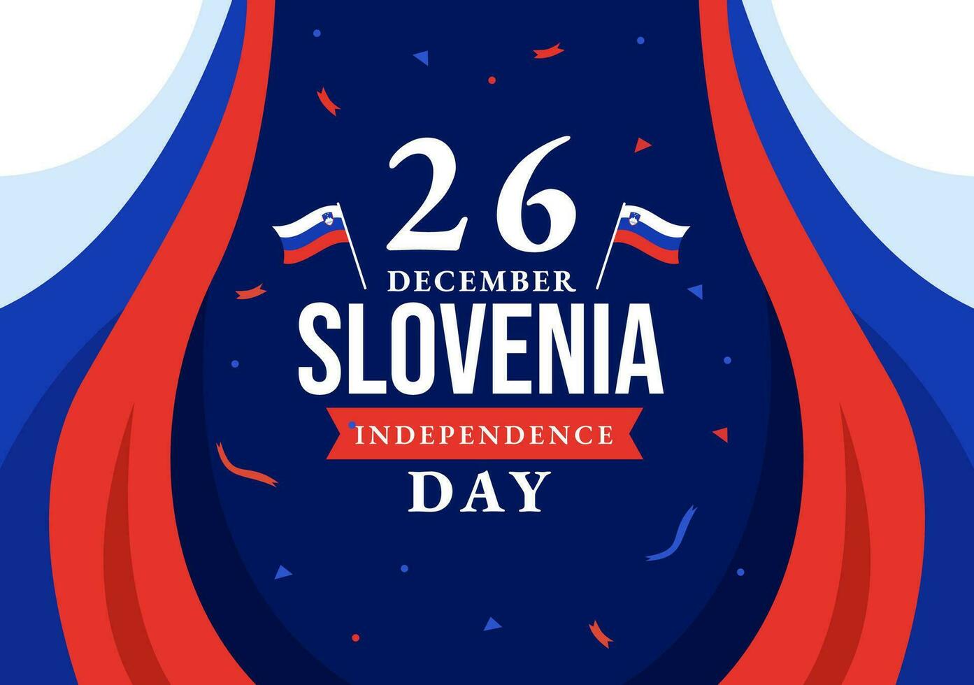 Eslovenia independencia día vector ilustración en 26 diciembre con ondulación bandera antecedentes diseño en nacional unidad fiesta celebracion plano dibujos animados