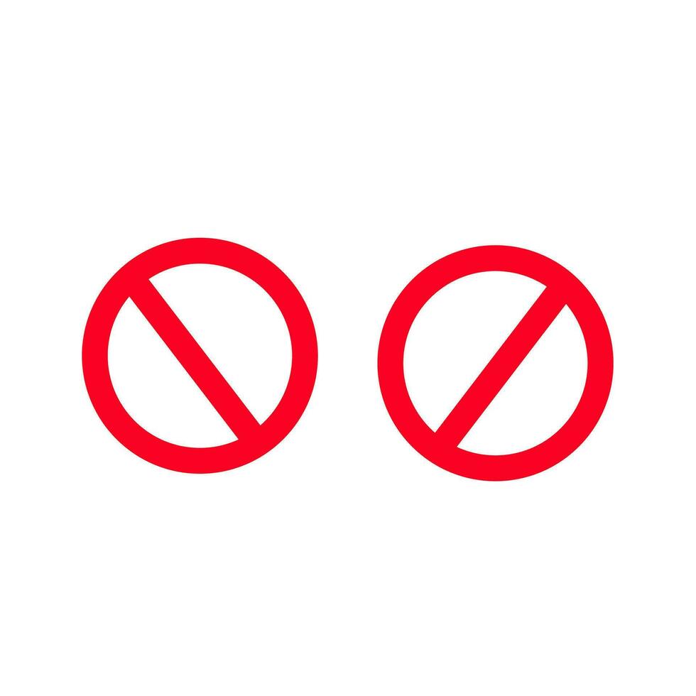 Red sign, not allowed sign, Warning Sign vector