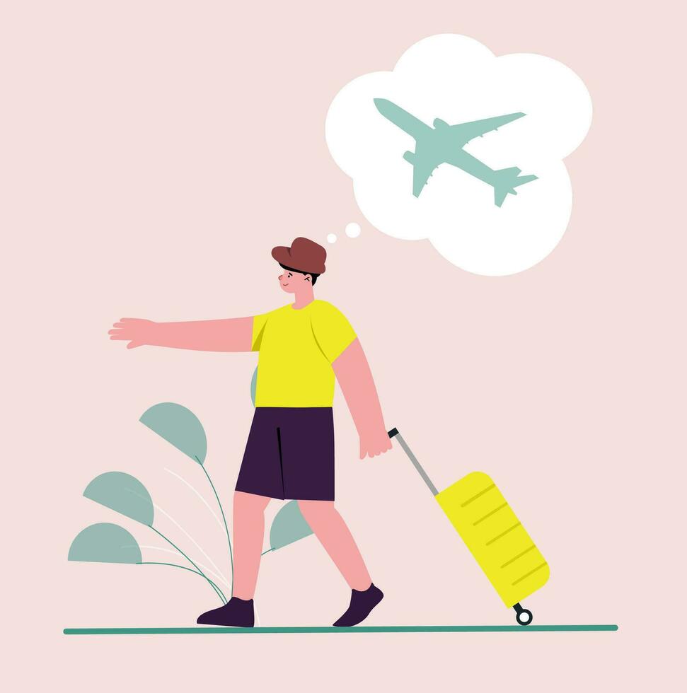 Destination Semi, Trip concept, Travelers, travelling for holidays, enjoying travel vector