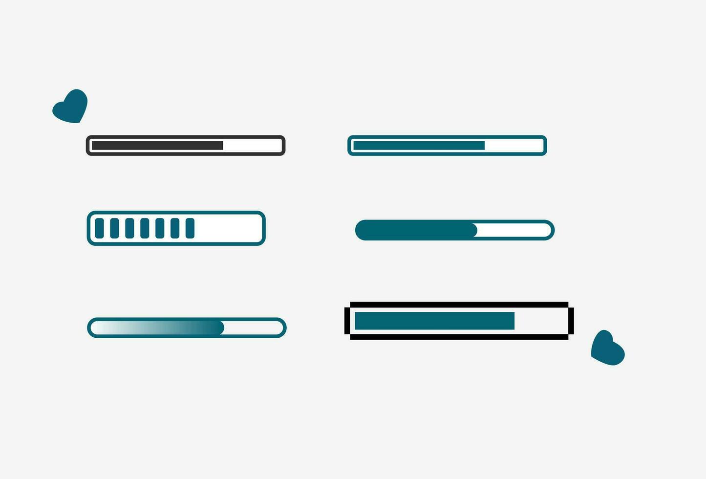 Loading Bar Progress Icon Set vector