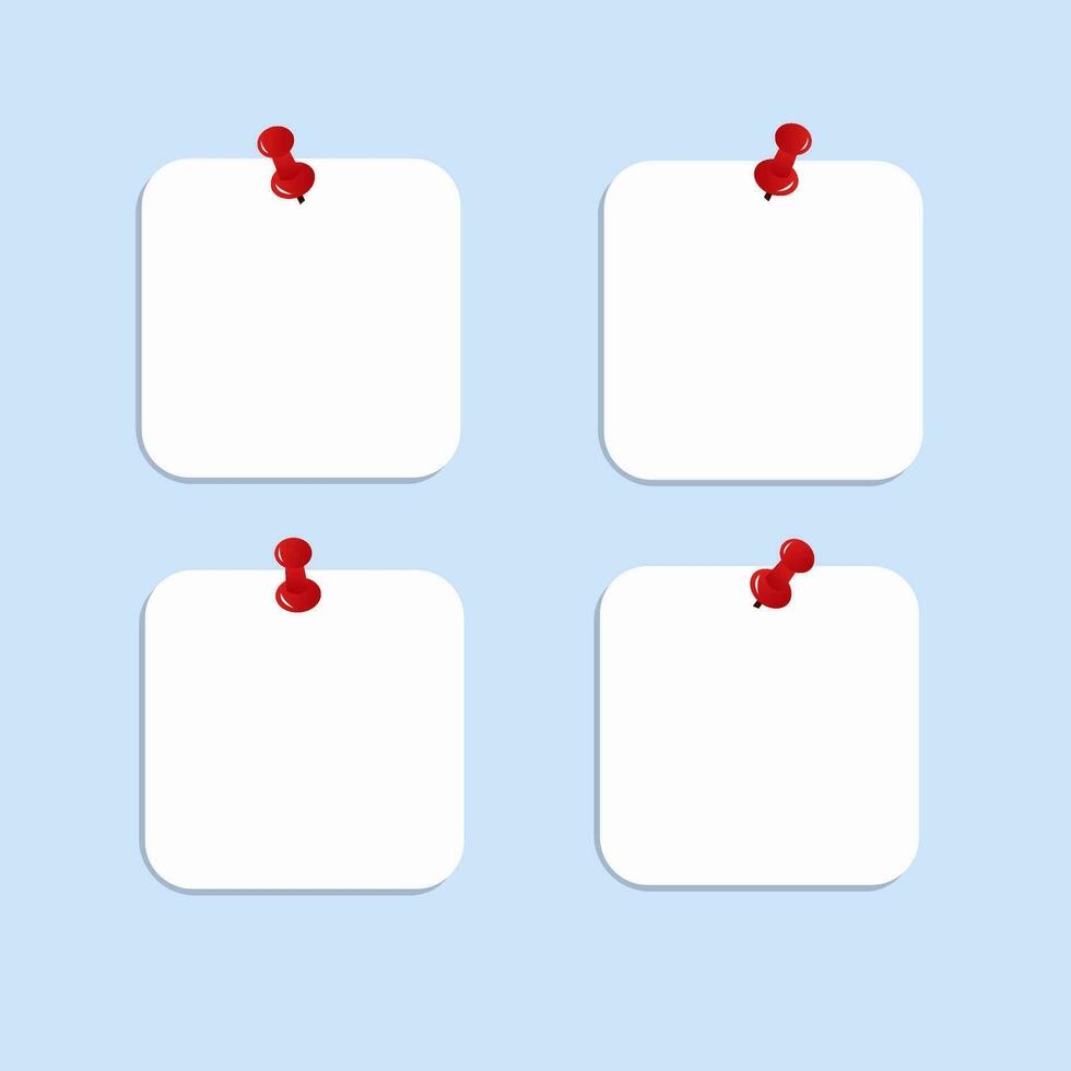 Set of note papers vector