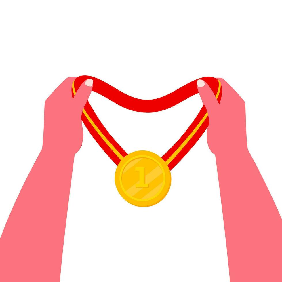 Gold medal isolated vector