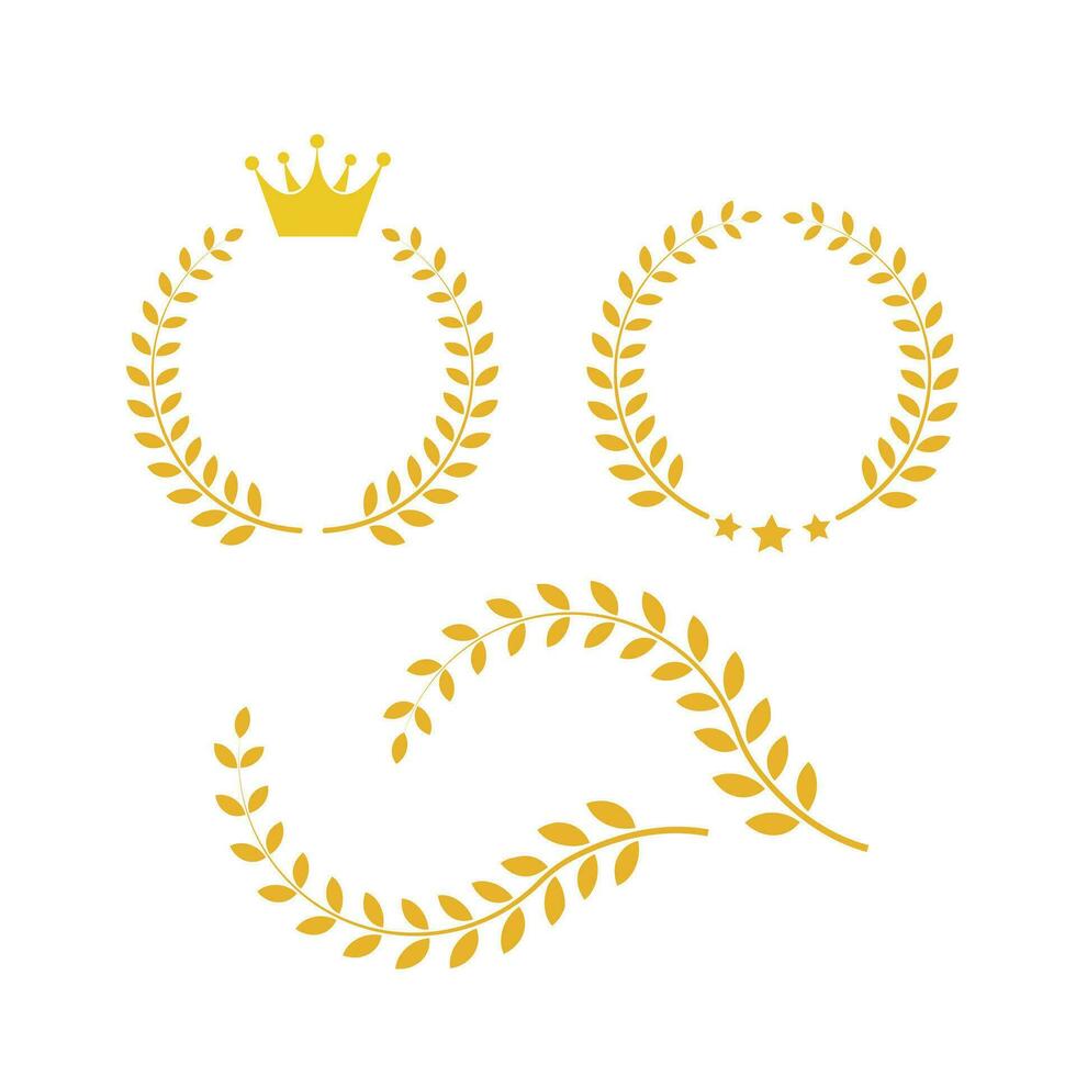 Laurel wreath for the winner. Prize in sport for winning in competition on white background. Ranking for winning first, second, third place vector