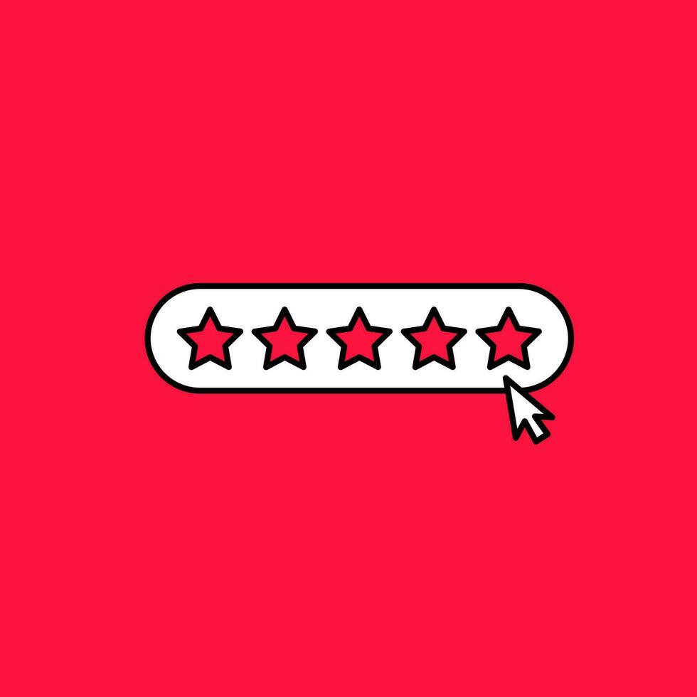 Five star rating vector. feedback, review, and rate us concept vector