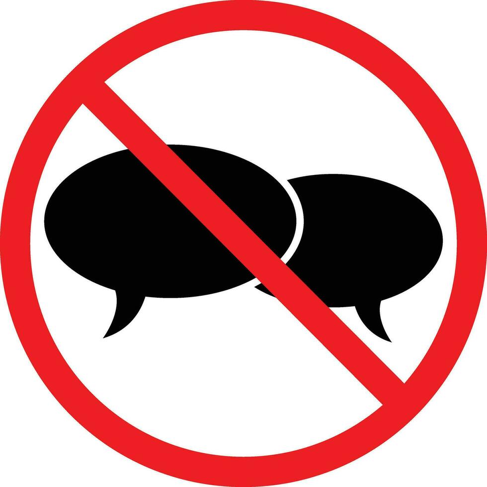 No Talking, Conversing Icon Sign vector