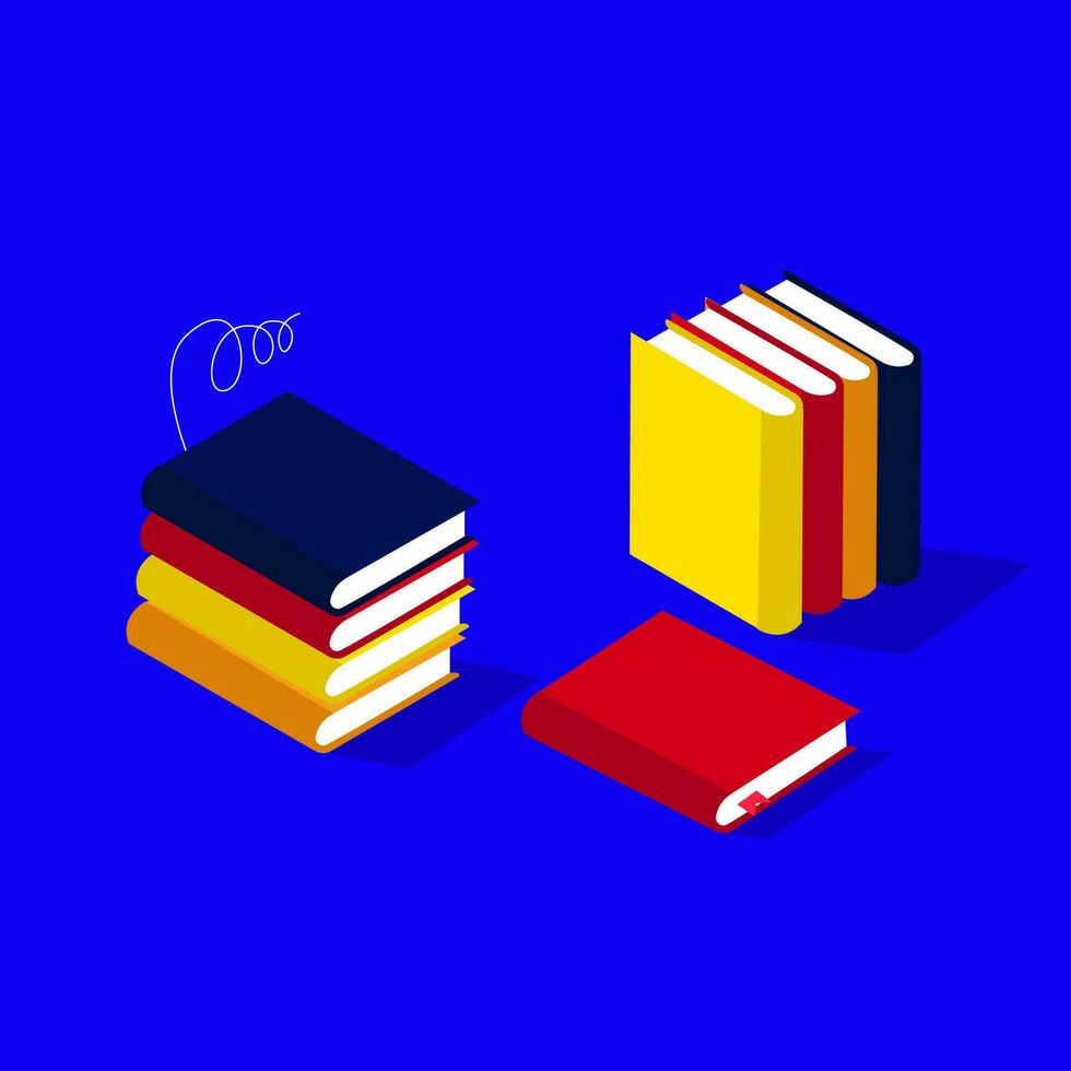 conjunto de libros en vector de diseño plano