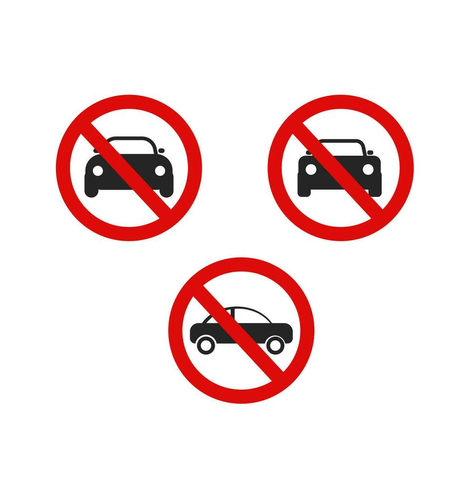 No car. No parking sign. No parking allowed, do not park car. No motor cars sign. Parking not allowed vector