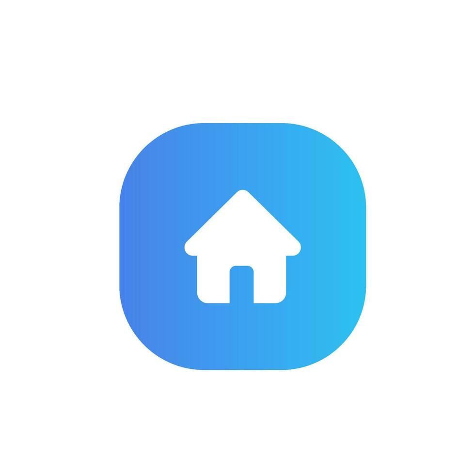 Web home flat icon for apps and websites. House icon, Home sign in circle or Main page icon vector