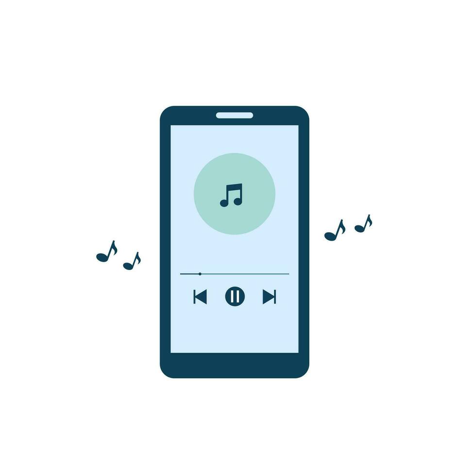 Cute music player, playing music vector