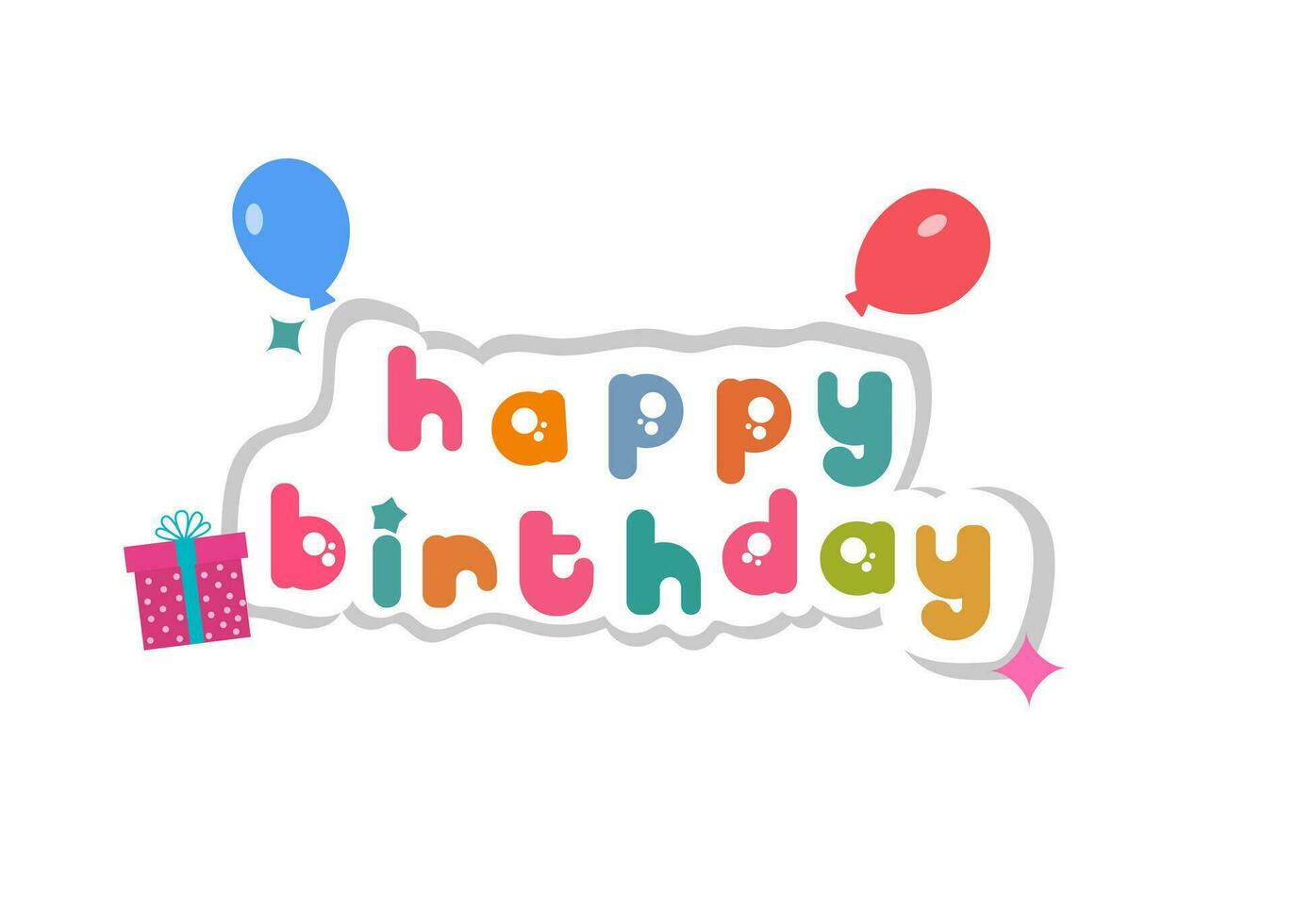 Happy birthday. beautiful greeting card poster with happy birthday text vector