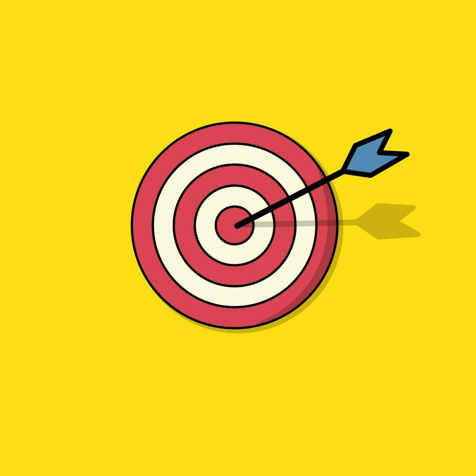 Arrow hitting target, dart in Target, business success concept vector