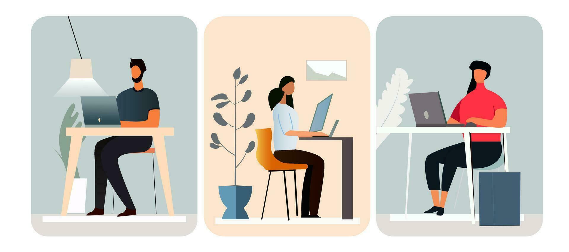 woman using laptop while sitting vector