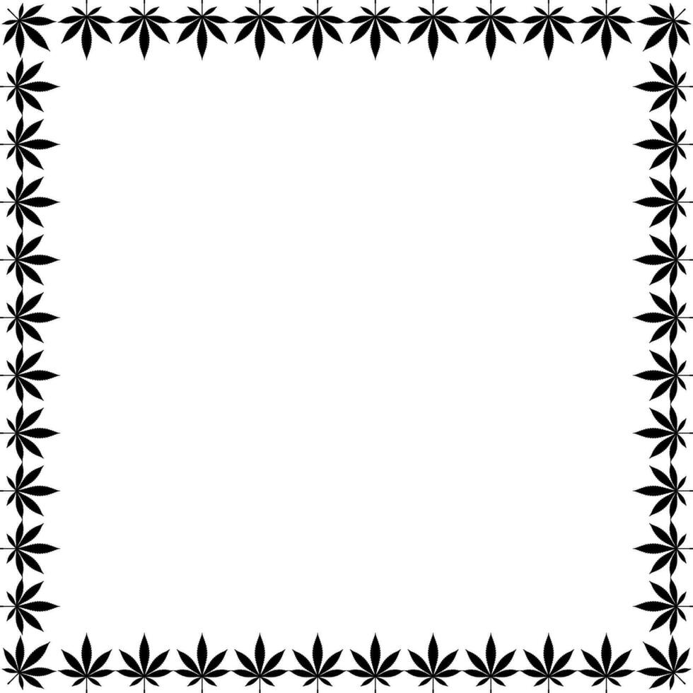 Frame Work Create from Cannabis also known as Marijuana Leaf Silhouette, can use for Decoration, Ornate, Background, Frame, Space for Text of Image, or Graphic Design. Vector Illustration