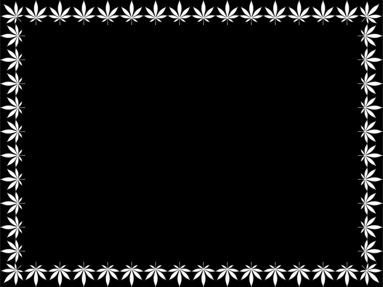 Frame Work Create from Cannabis also known as Marijuana Leaf Silhouette, can use for Decoration, Ornate, Background, Frame, Space for Text of Image, or Graphic Design. Vector Illustration
