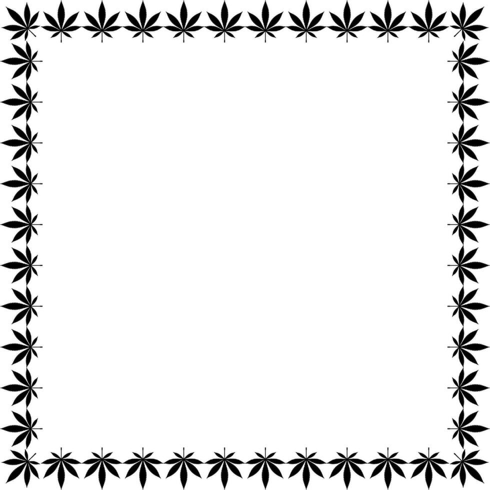 Frame Work Create from Cannabis also known as Marijuana Leaf Silhouette, can use for Decoration, Ornate, Background, Frame, Space for Text of Image, or Graphic Design. Vector Illustration