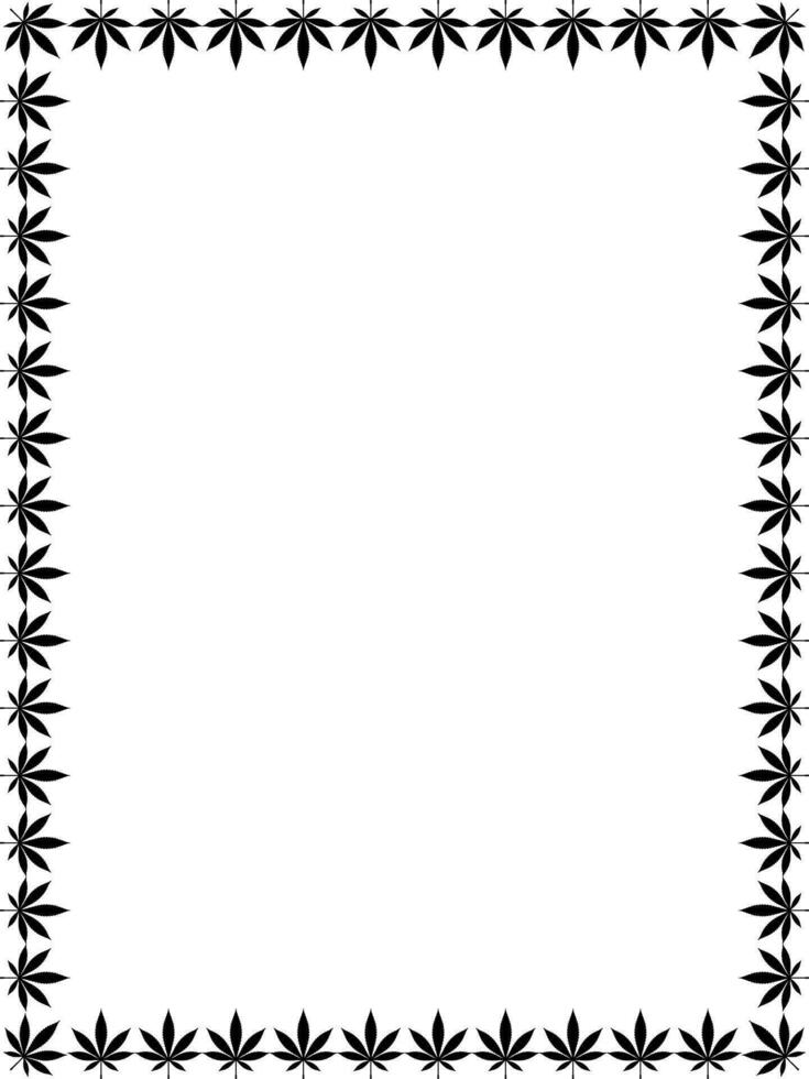 Frame Work Create from Cannabis also known as Marijuana Leaf Silhouette, can use for Decoration, Ornate, Background, Frame, Space for Text of Image, or Graphic Design. Vector Illustration