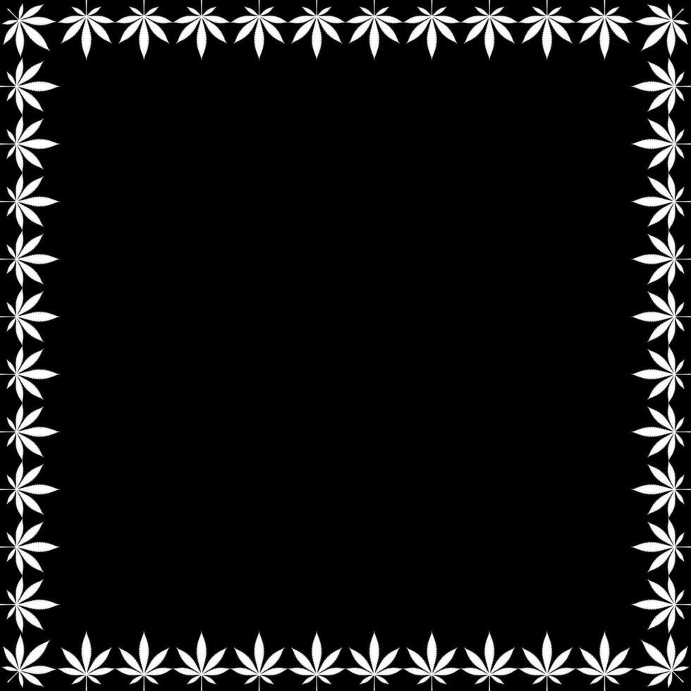 Frame Work Create from Cannabis also known as Marijuana Leaf Silhouette, can use for Decoration, Ornate, Background, Frame, Space for Text of Image, or Graphic Design. Vector Illustration
