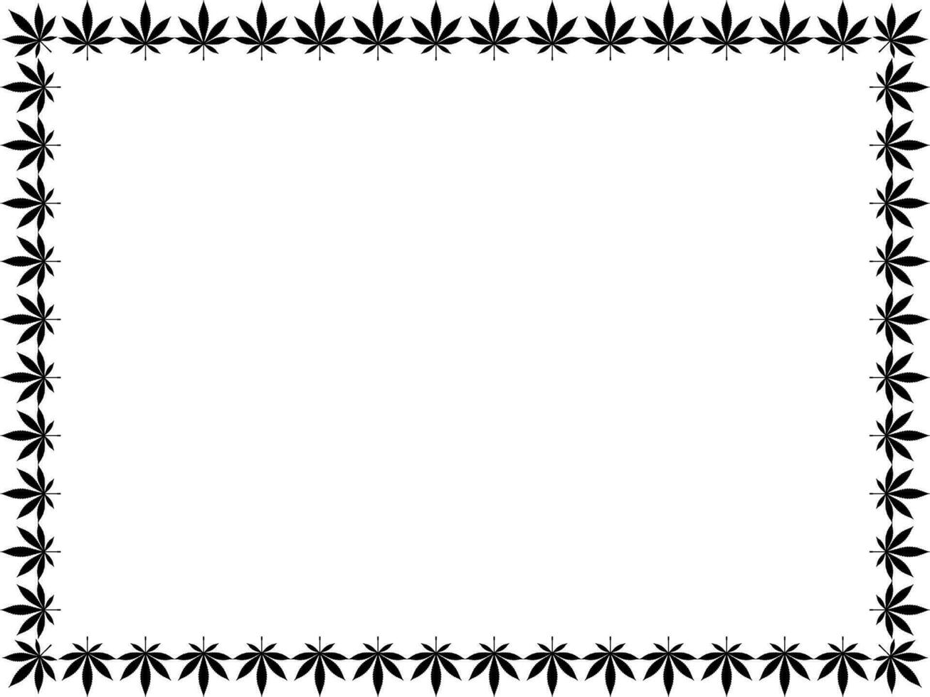 Frame Work Create from Cannabis also known as Marijuana Leaf Silhouette, can use for Decoration, Ornate, Background, Frame, Space for Text of Image, or Graphic Design. Vector Illustration