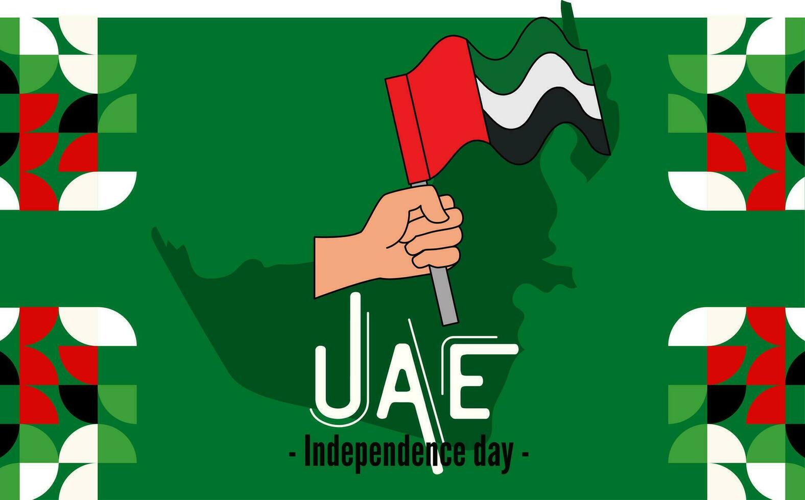 UAE national day banner for independence day anniversary. arab emirates modern geometric retro abstract design. vector