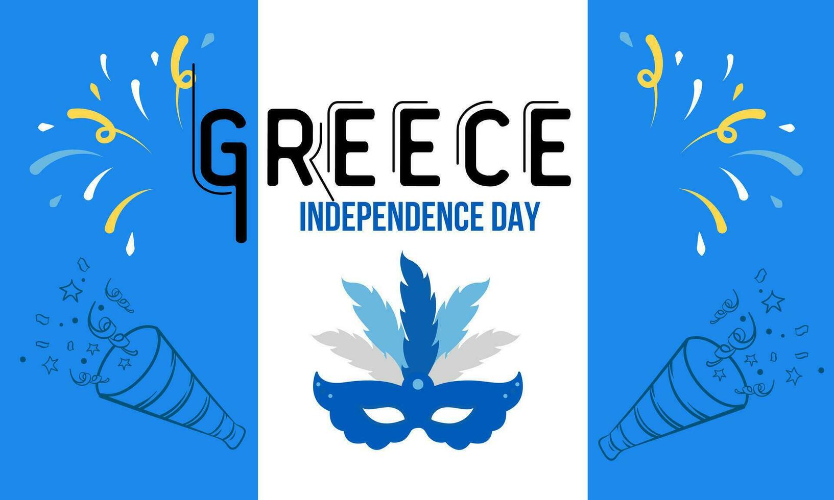 Greece national day banner for independence day anniversary. Flag of greece with modern geometric retro abstract design. Blue and white colors concept. vector