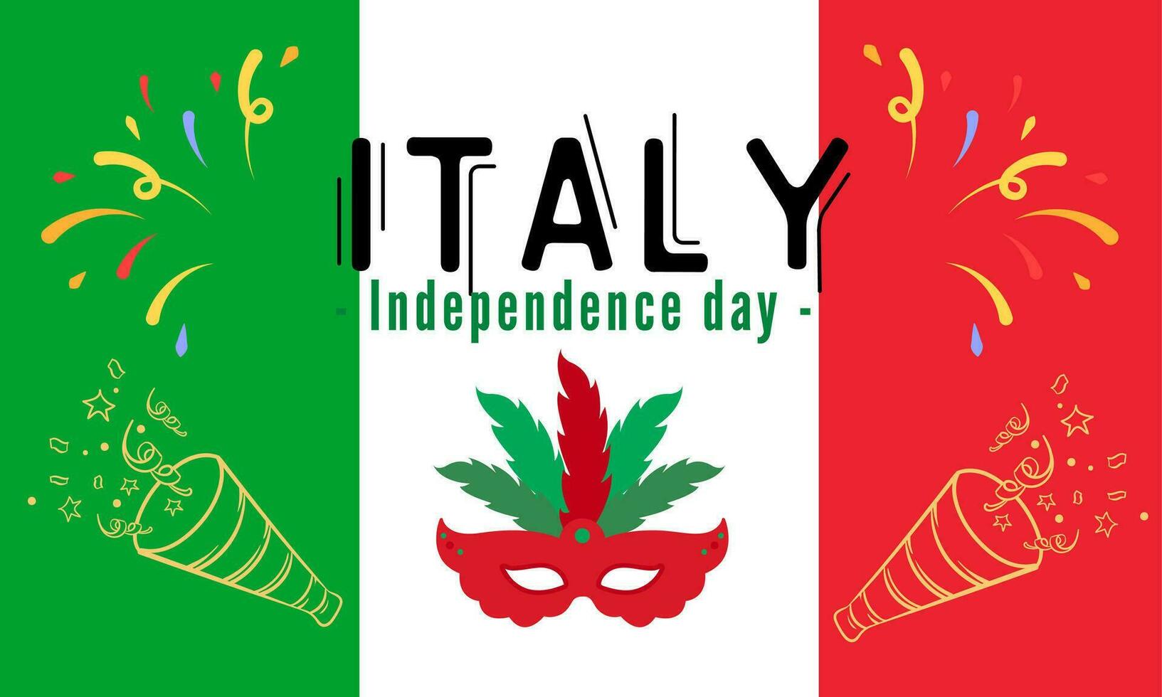 Italy independence day banner modern style with flag vector
