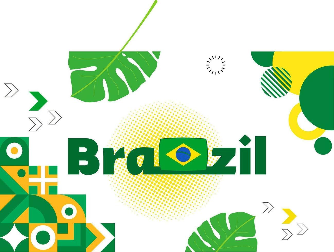 Brazil national day banner with maps and typography illustration vector