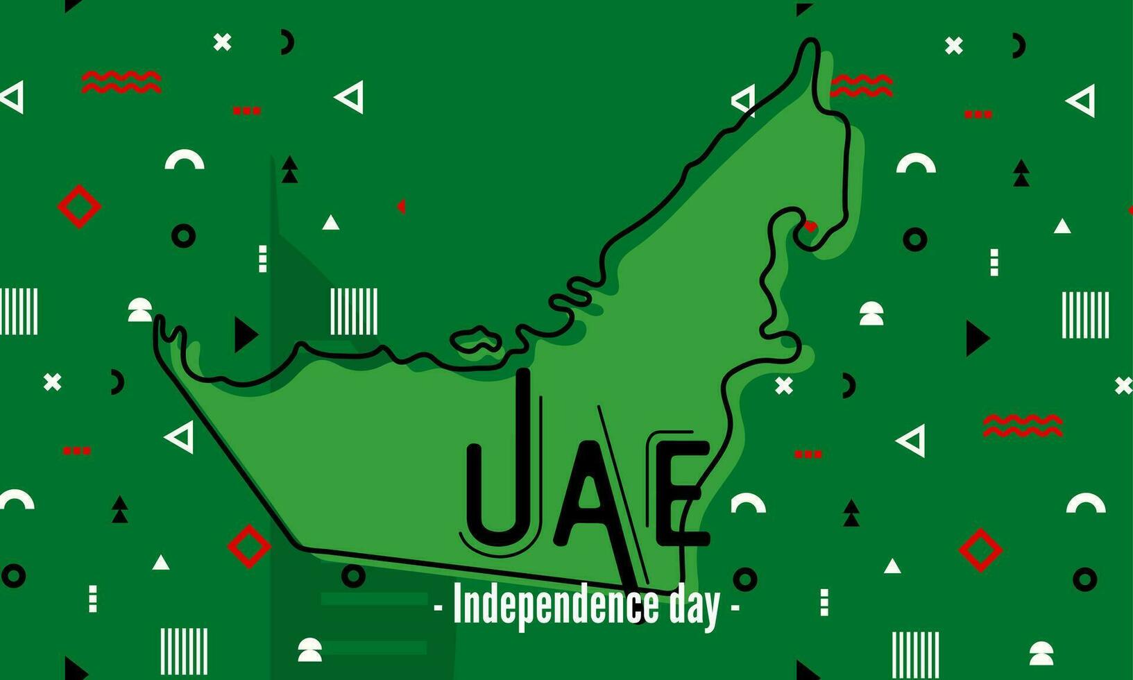 uae nacional día bandera para independencia día aniversario. árabe emiratos moderno geométrico retro resumen diseño. vector