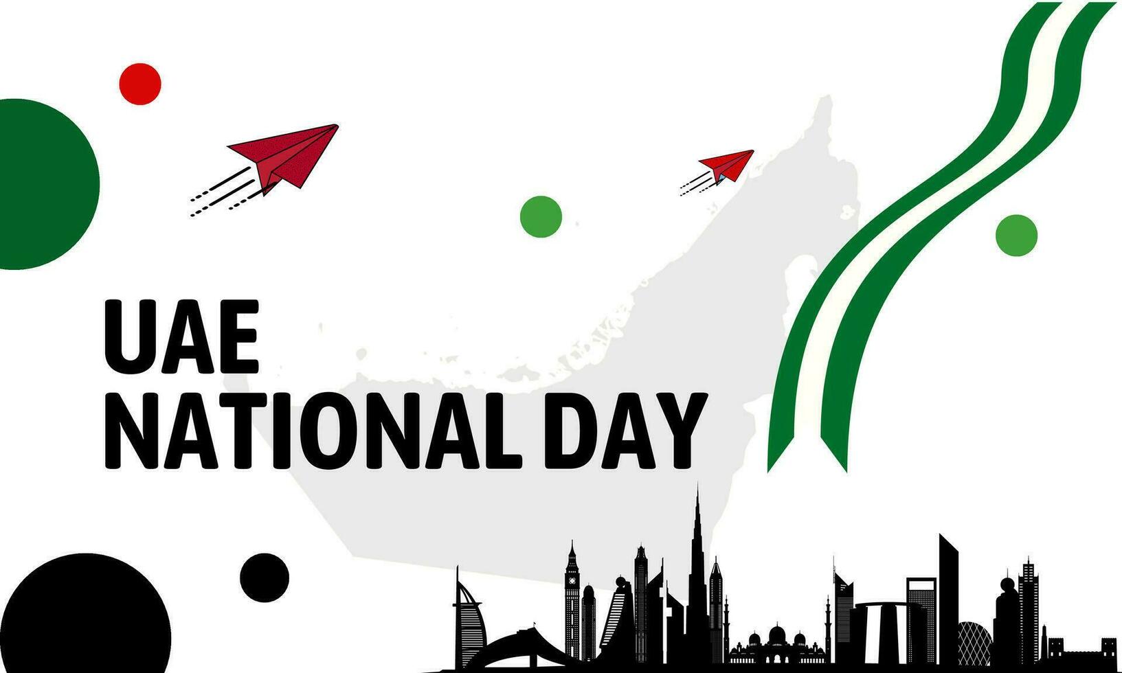 UAE national day banner for independence day anniversary. arab emirates modern geometric retro abstract design. vector