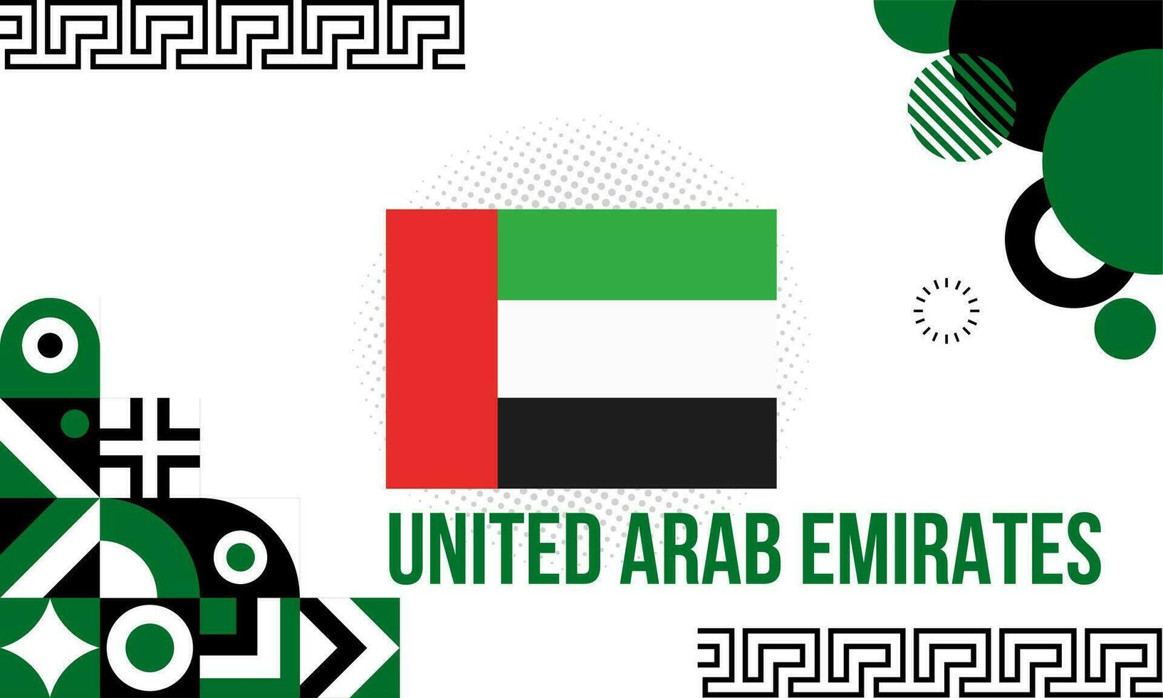 uae nacional día bandera para independencia día aniversario. árabe emiratos moderno geométrico retro resumen diseño. vector