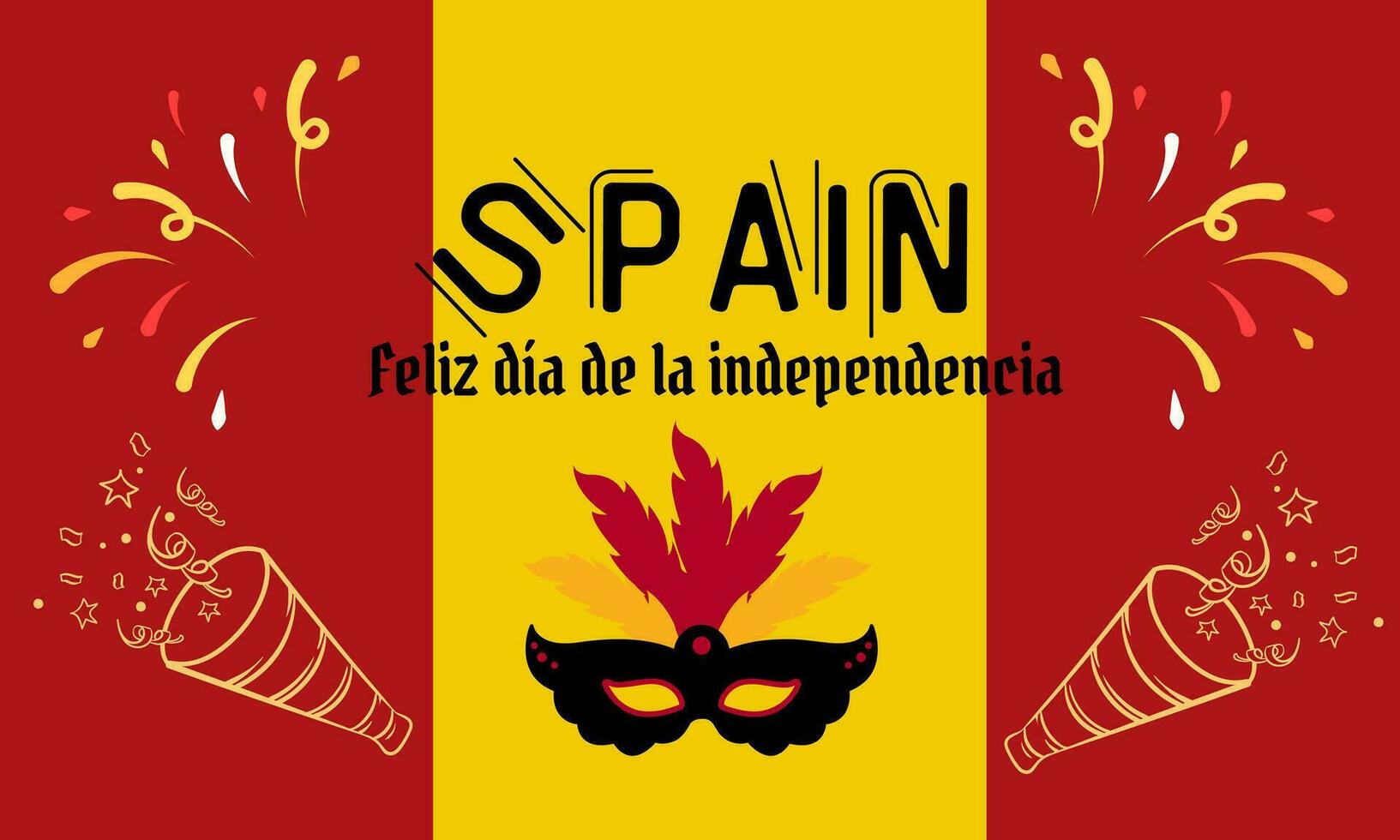Spain national day banner for independence day anniversary. Flag of Spain with modern geometric retro abstract design. vector