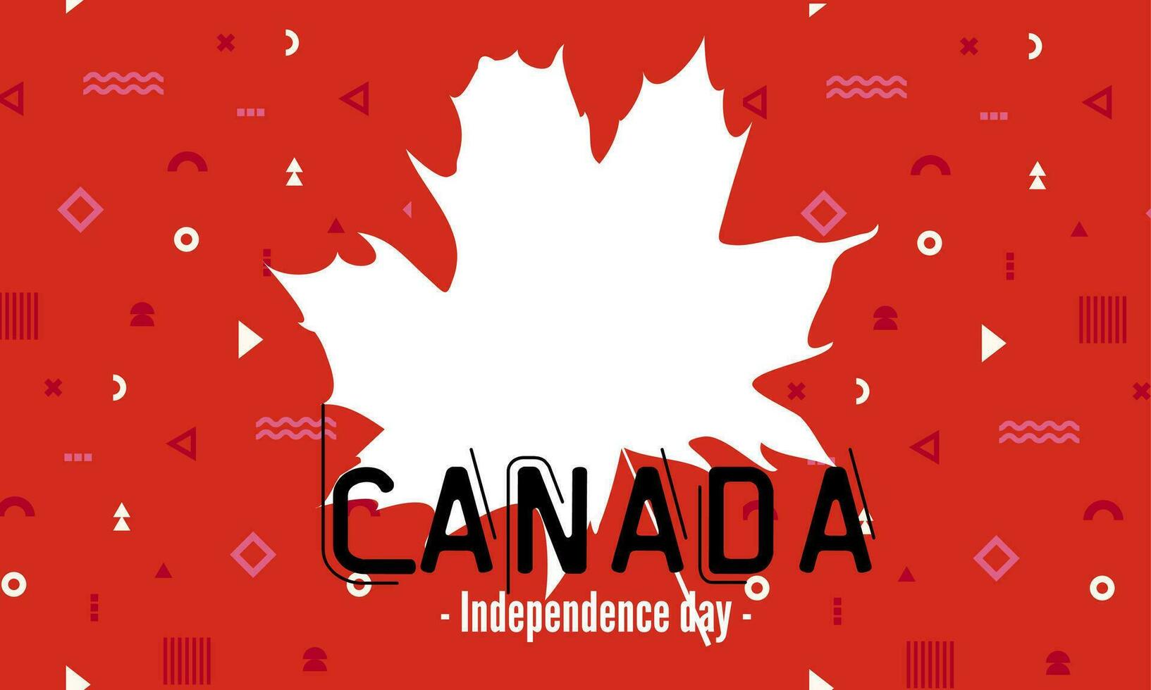 Canada national day banner for independence day anniversary. Flag of Canada and modern geometric retro abstract design. Red and white Thema. vector