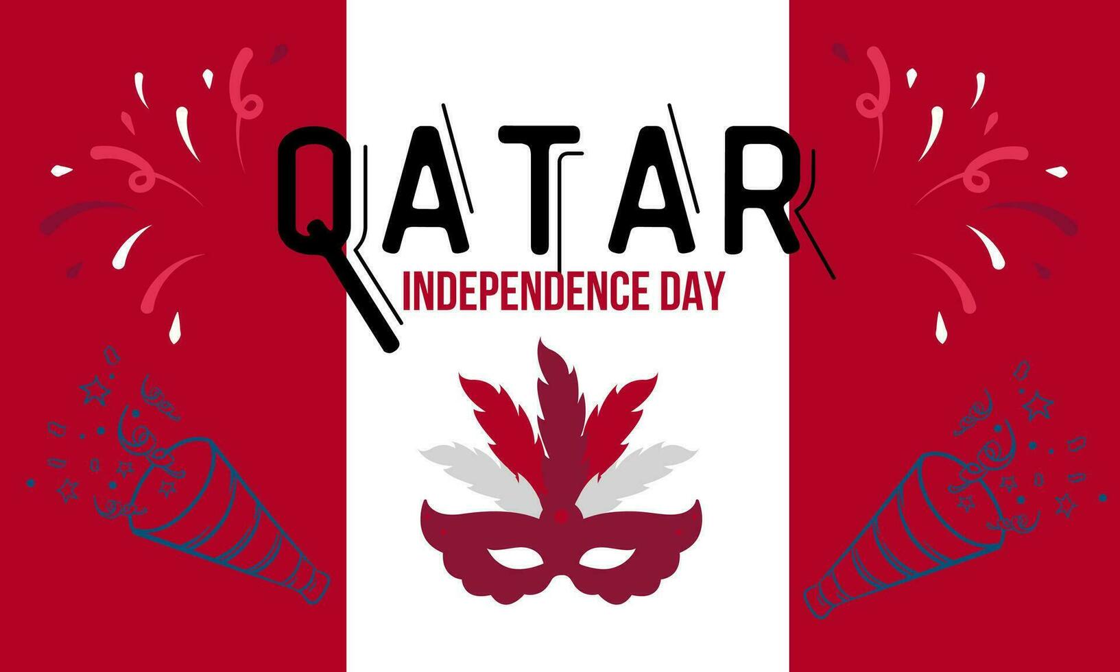 Qatar national day banner for independence day anniversary. Flag of qatar with modern geometric retro abstract design. Purple color concept. vector