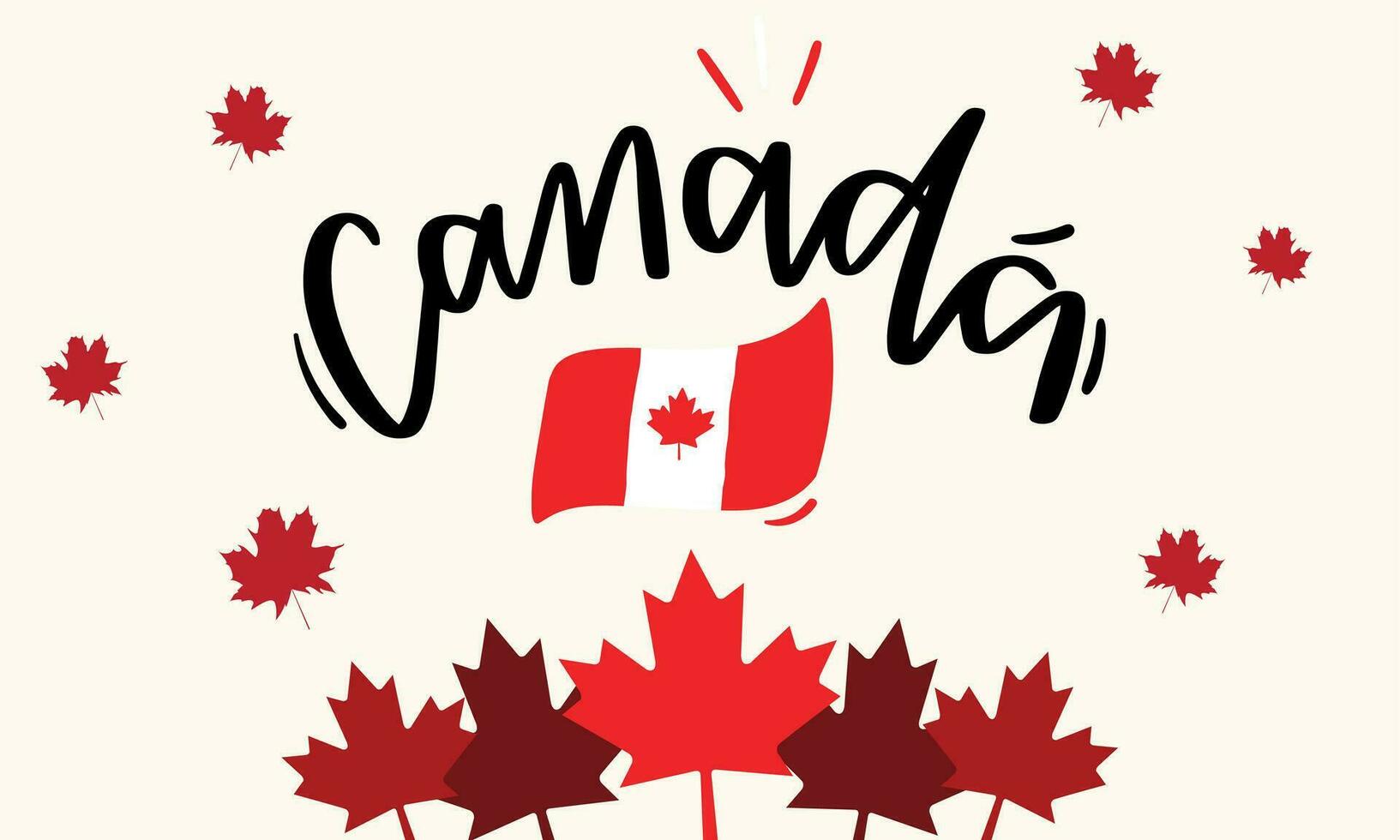 Canada national day banner for independence day anniversary. Flag of Canada and modern geometric retro abstract design. Red and white Thema. vector