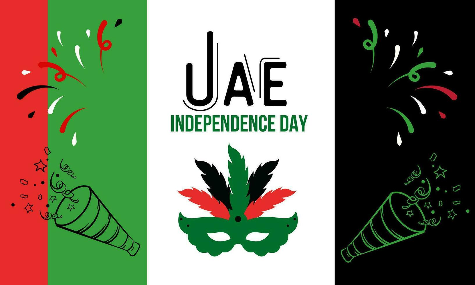UAE national day banner for independence day anniversary. arab emirates modern geometric retro abstract design. vector